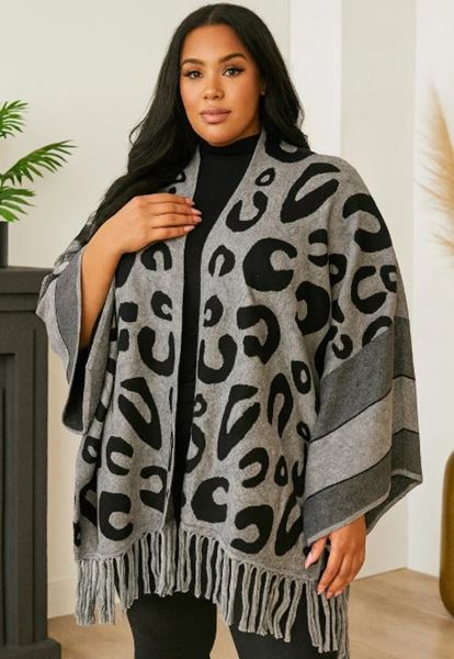 Immagine di CURVY GIRL CASHMERE JACKET WITH LEOPARD PRINT